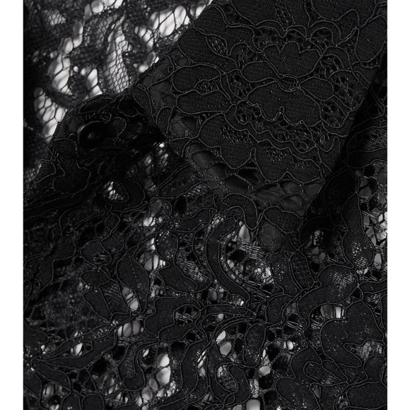 Like New/EUC L'Agence Carter Black Long Sleeve Lace Blouse - Size L - Picture 3 of 12